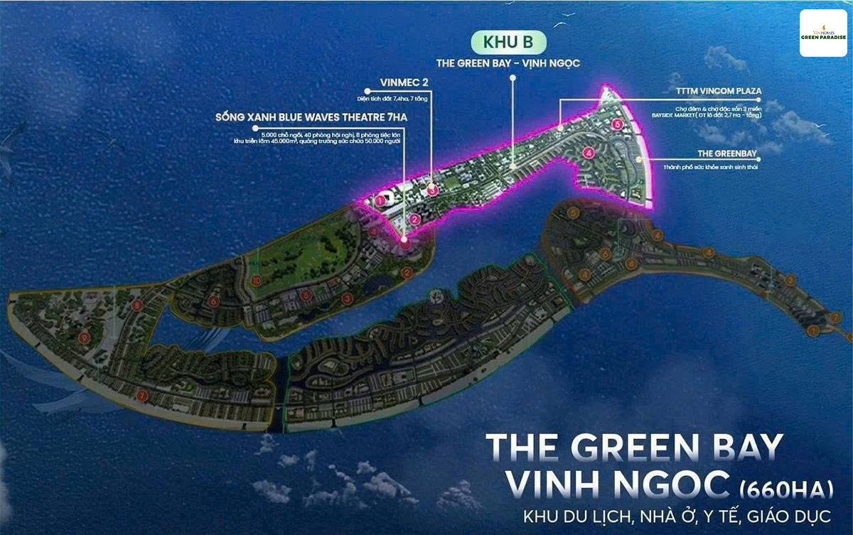 Vinschool Vinhomes Cần Giờ được bố trí tại phân khu Vịnh Ngọc (The Pearl Bay)